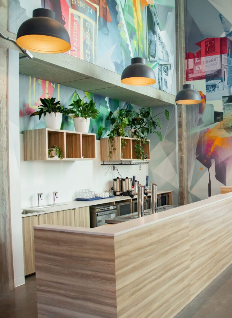 Lounge bar at Espace Waverly in Montreal's Mile End district. Perfect for corporate events in Montreal