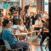 Espace Waverly's lounge-style cafeteria in Montreal's Mile End district. Perfect for corporate events in Montreal